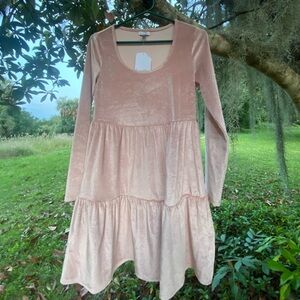 NWT LoveFire Pink Velvet Babydoll dress Size M
